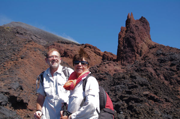 Marie Franoise et Fred sur les pentes de l_Etna